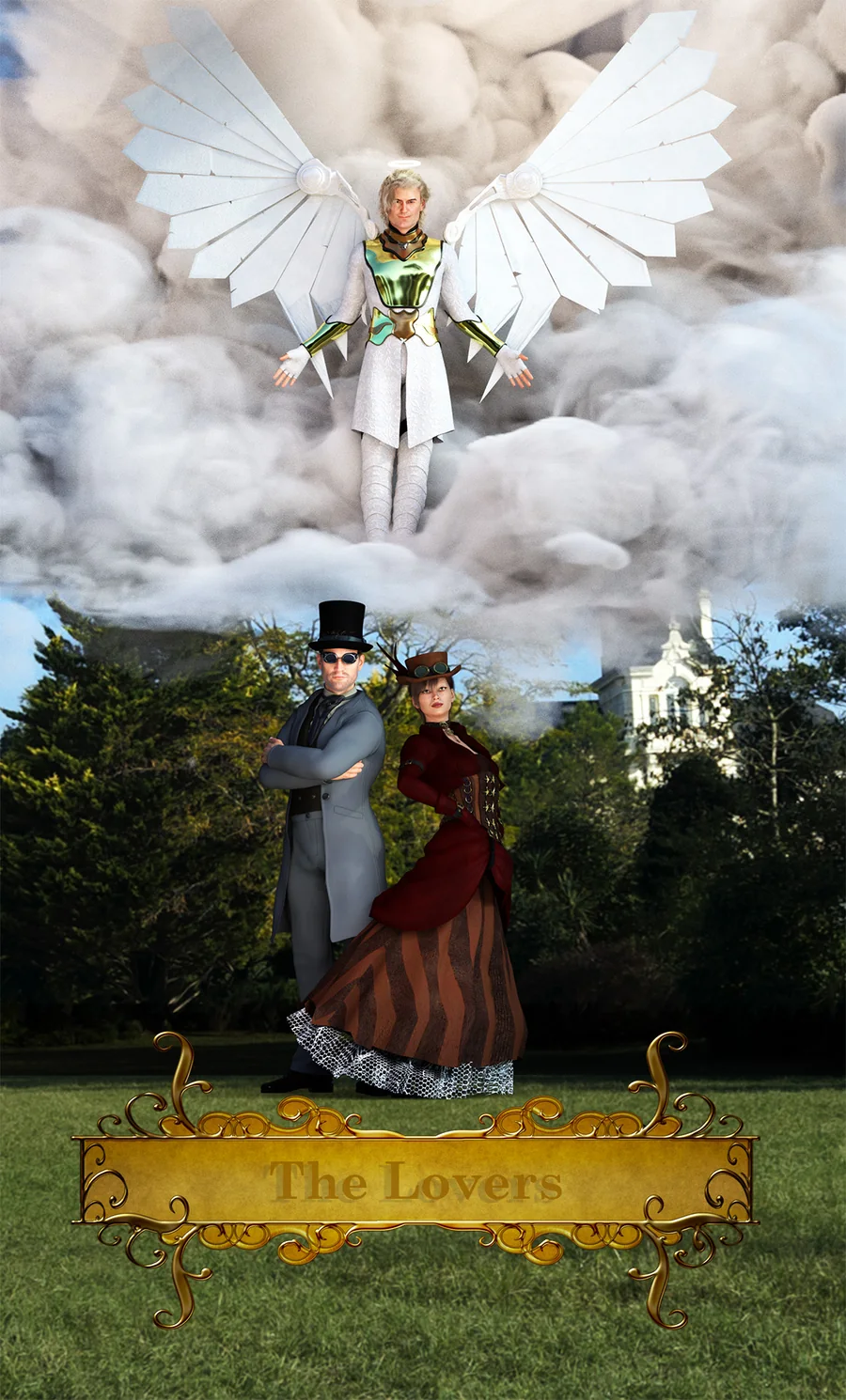 The Lovers from Brynna Morgan’s Steampunk Tarot